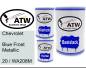 Preview: Chevrolet, Blue Frost Metallic, 20 / WA208M: 500ml Lackdose + 500ml Klarlack + 250ml Härter - Set, von ATW Autoteile West.